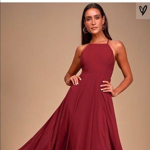 Lulus Mythical Kind of Love Wine Red Maxi Dress
